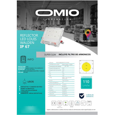 Foco Reflector Led 50w Ip67 Louis Walden Luz Fría/cálida/neutro