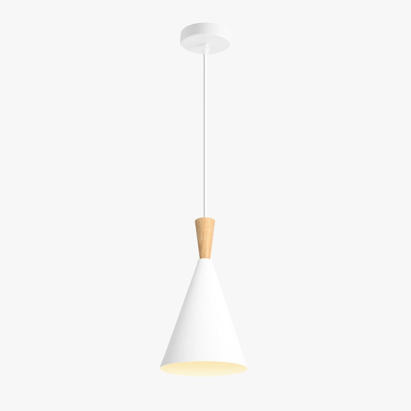 Lampara Omio de Colgar Modelo Cono Blanca