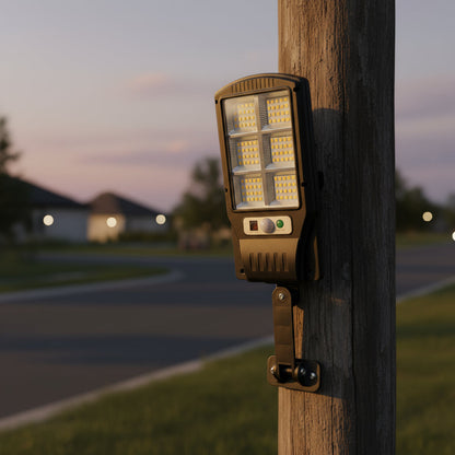 Lámpara Foco Solar Led Exterior 10w Sensor Movimiento Omio