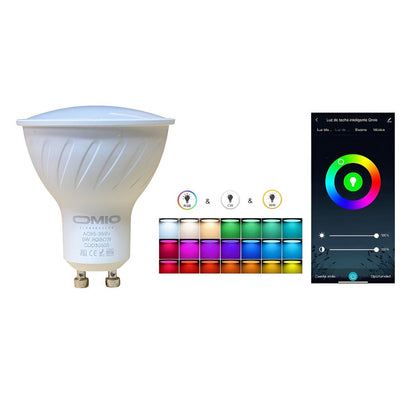 Lámpara Rgb Led Omio 5w Gu10 3000k Wi-fi