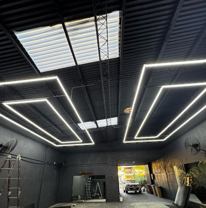 Panel Luz Led Detailing Gym Barberia Techo Pared