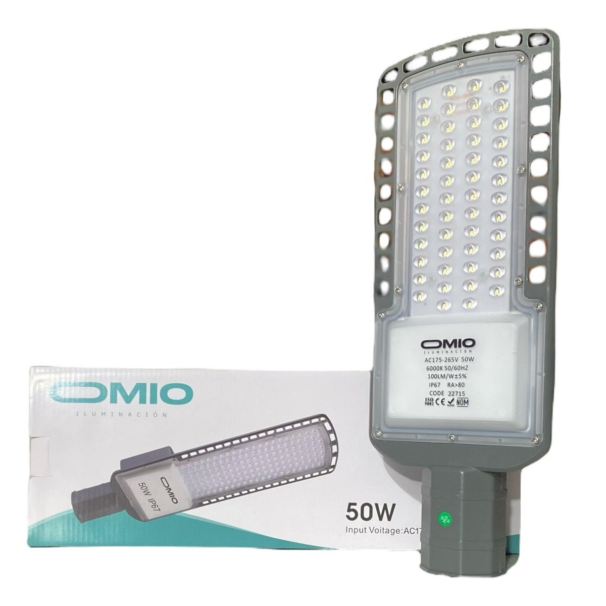 Luz Led Vial Omio 50w Gris Oscuro Blanco Frío