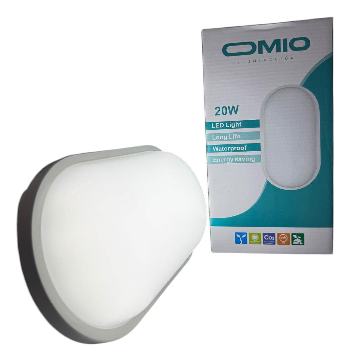 Aplique Tortuga Led Exterior Omio 20w Luz Fría Blanco Blanco