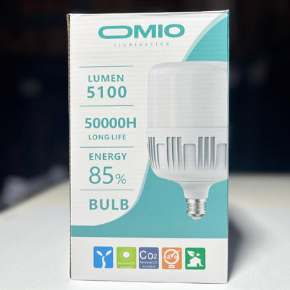 Lámpara Galponera Led Foco Bulbo 60 W Luz Fría Blanco Frío