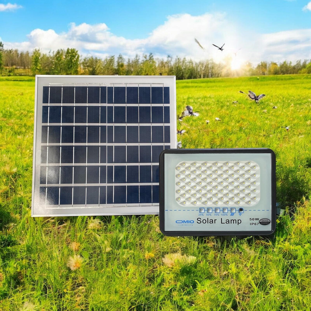 Reflector Solar Led Omio 50w Con Sensor Integrado