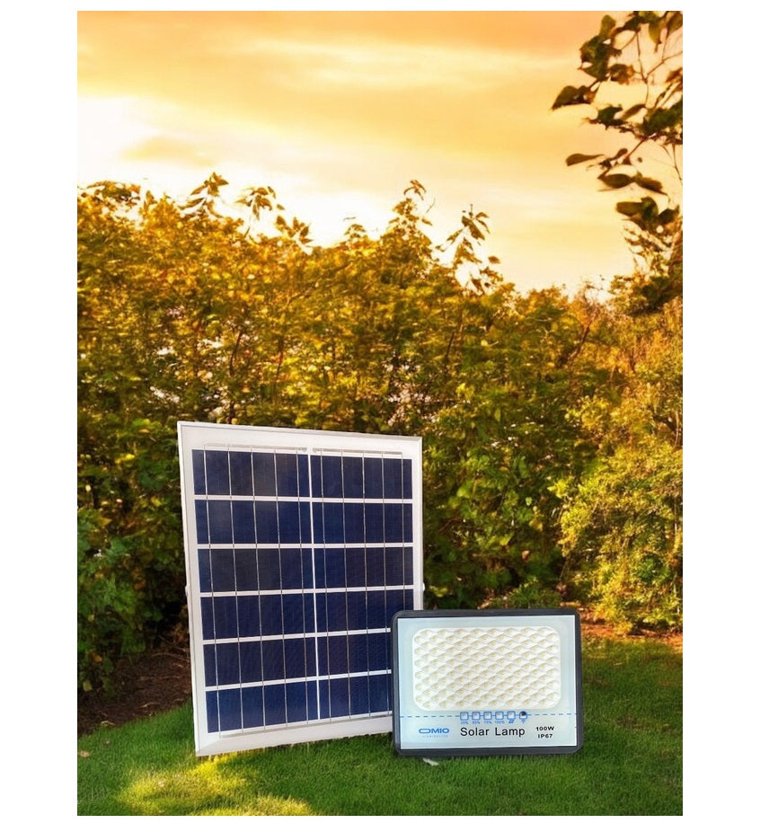 Reflector Solar Led Omio 100w Con Sensor Integrado