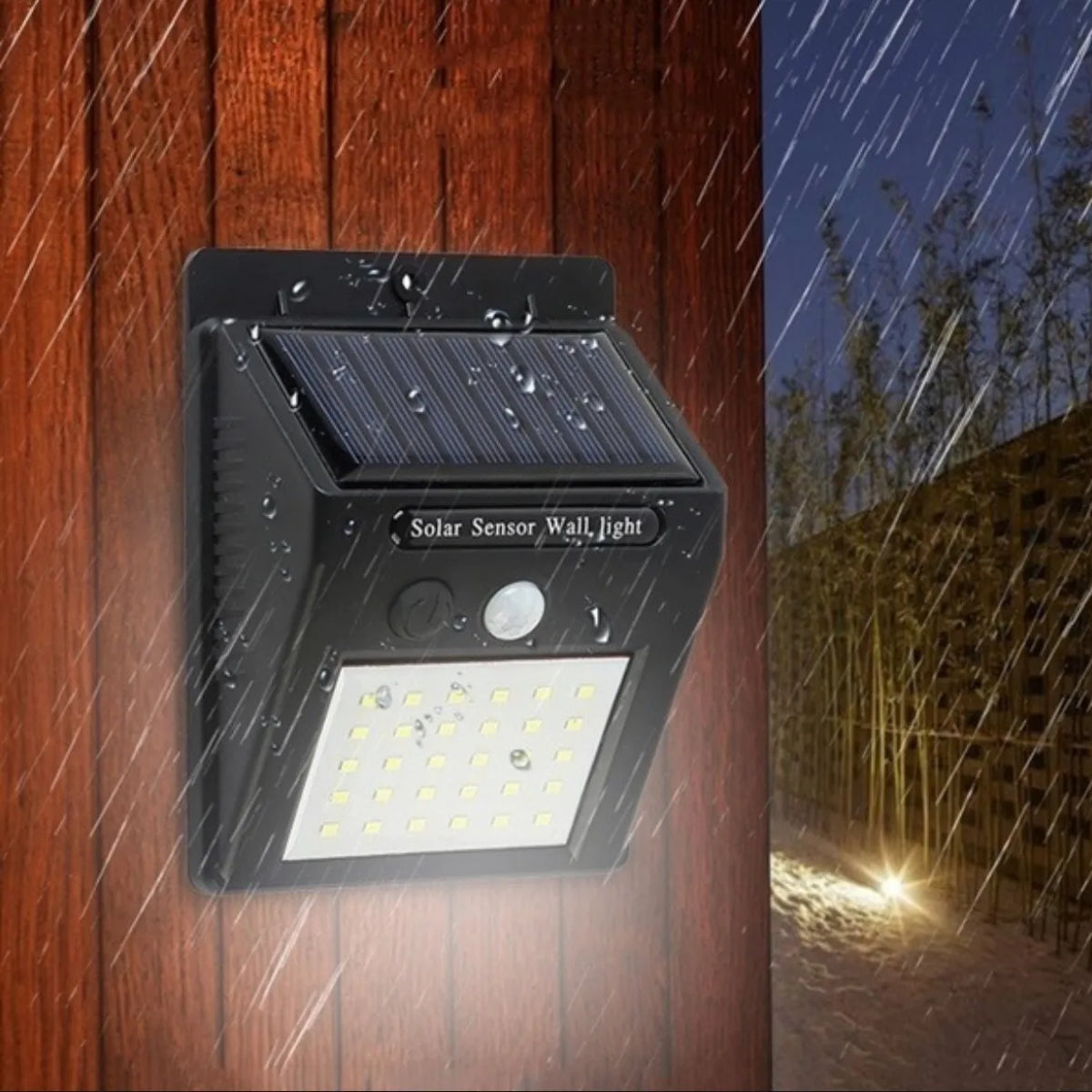 Pack X4 Luz Led Aplique Solar 5w 3000k Luz Cálida Negro