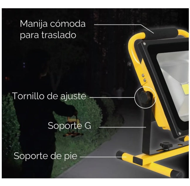 Reflecor Led Omio De Obra Portatil Recargable 10w