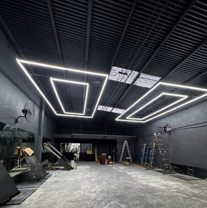 Panel Luz Led Detailing Gym Barberia Techo Pared