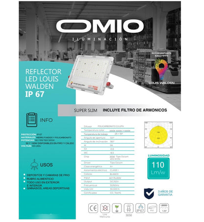 Foco Reflector Led 200w Ip67 Frío Louis Walden Blanco frío