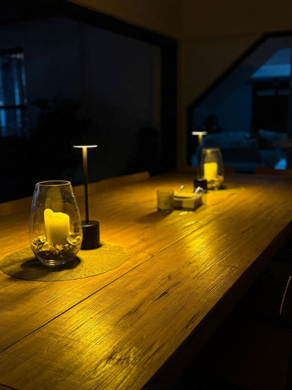 Lámpara Led Recargable Omio Touch Táctil 3 Tonos De Luz Negro