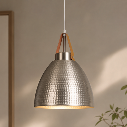 Colgante Omio Cuero Modelo Nido Gris Plata