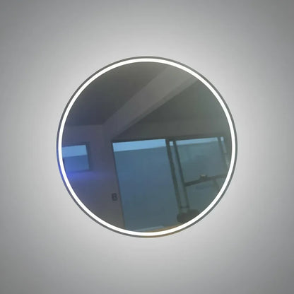 spejo Redondo Con Led 71cmts Borde Aluminio Color Gris