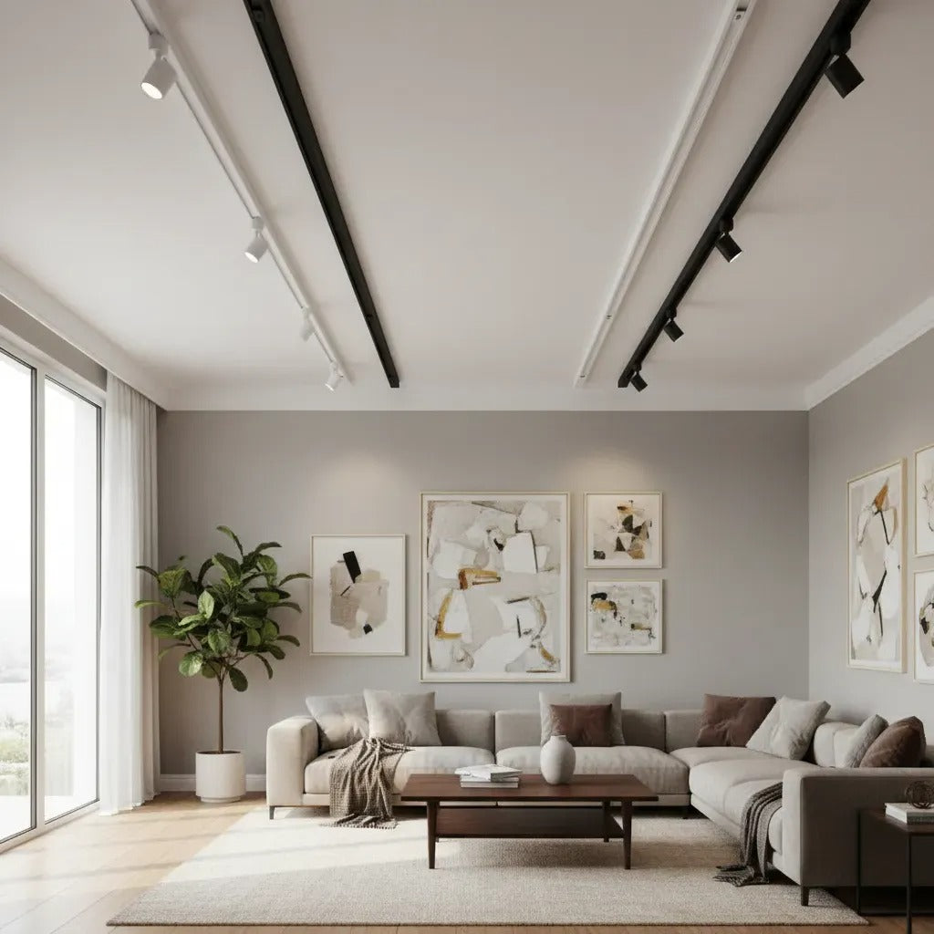 Riel Electrificado Omio Blanco De 2 Mts 2 Vías Spot Techo