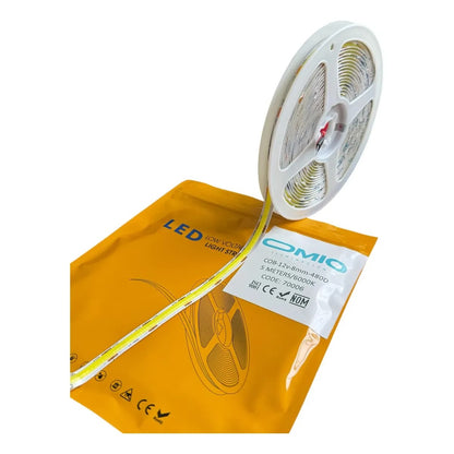 Cinta Tira Led Cob Omio Continua Interior 5m 14 watts Blanco Frío