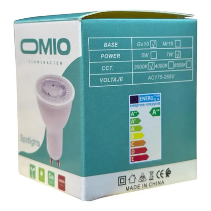 Lámpara Led Dicroica Omio Gu10 7w Cálida 3000k