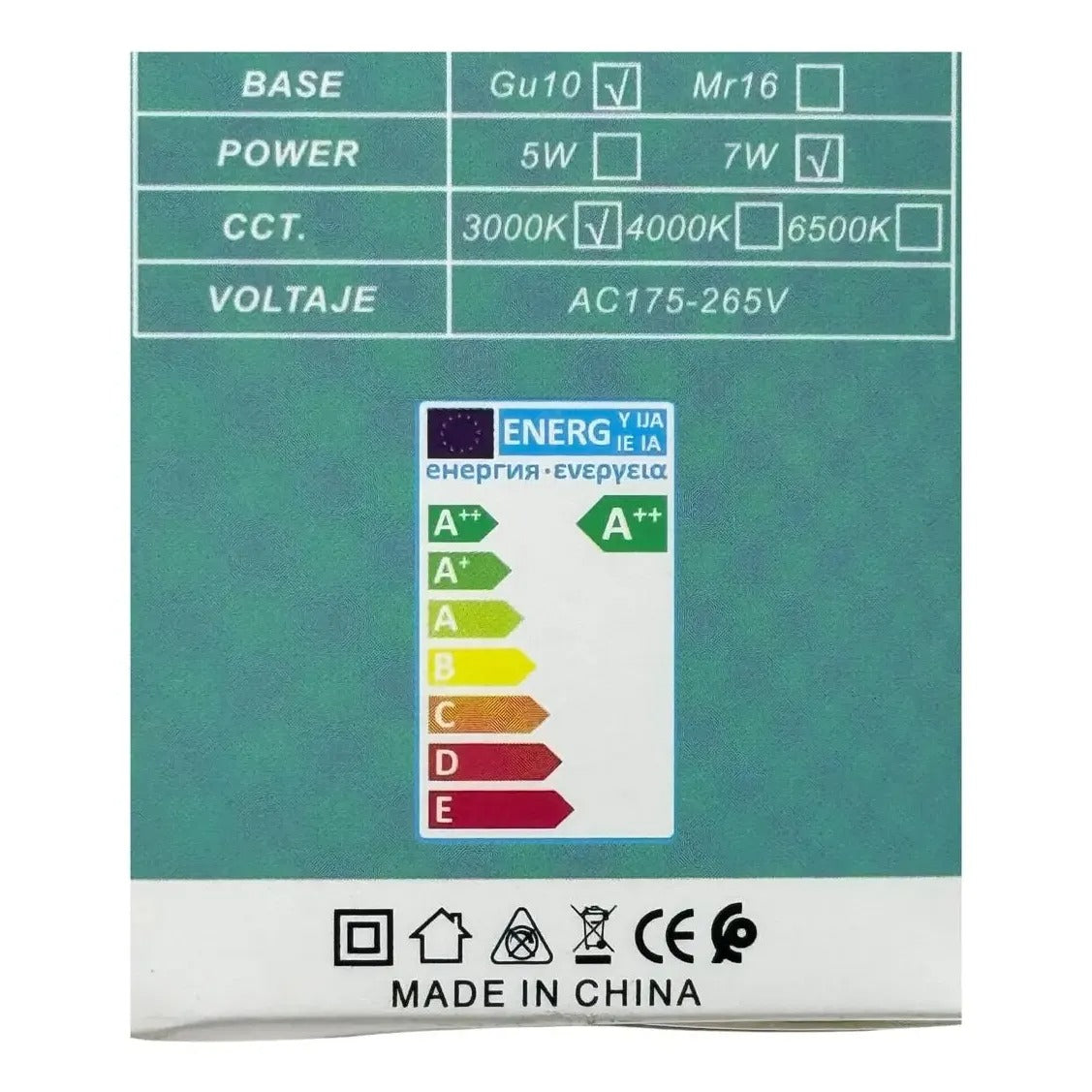 Lámpara Led Dicroica Omio Gu10 7w Cálida 3000k