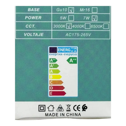 Lámpara Led Dicroica Omio Gu10 7w Cálida 3000k