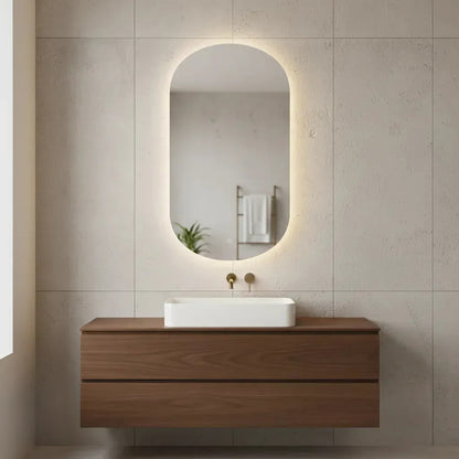 Espejo Ovalado Led Omio Con Luz Fría, Neutra Y Cálida 108 Cm