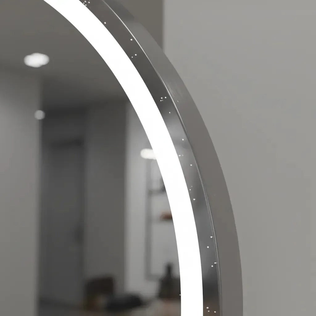 Espejo Redondo Omio Led Con Luz Ajustable 59.5cm Moderno