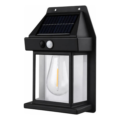 Lámpara Farol Solar Colonial Cálida Exterior Sensor Mov Omio