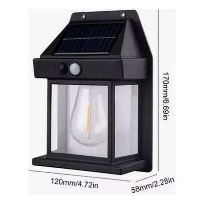 Lámpara Farol Solar Colonial Cálida Exterior Sensor Mov Omio